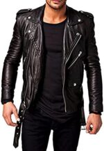 Lambskin Winter Vintage Motorcycle Biker Jacket