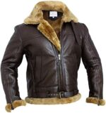 Bomber Jacket Aviator Real Shearling Bomber Sheepskin Leather Jacket