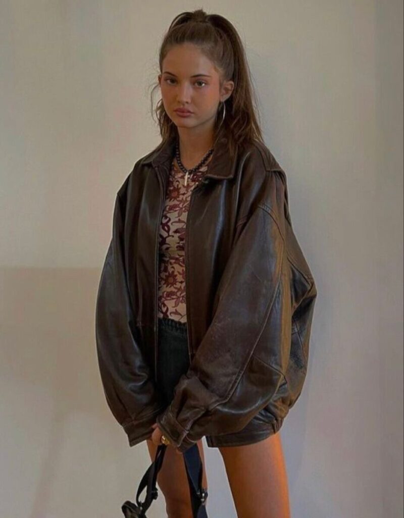 Womens Oversized Leather Jacket